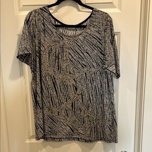 Black, green, and silver Patterned Women's Top